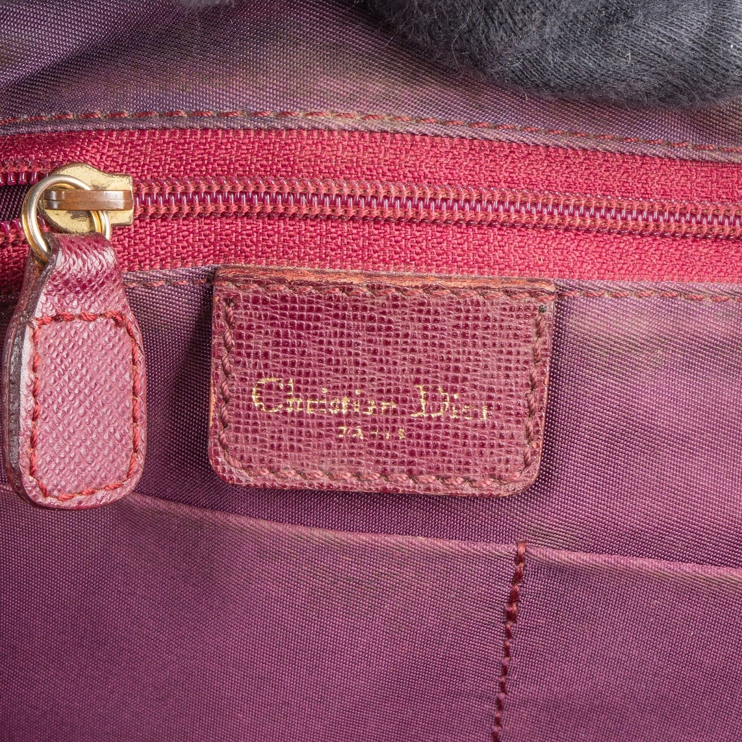 Christian Dior Textured Saffiano Leather Vintage Boston Handbag