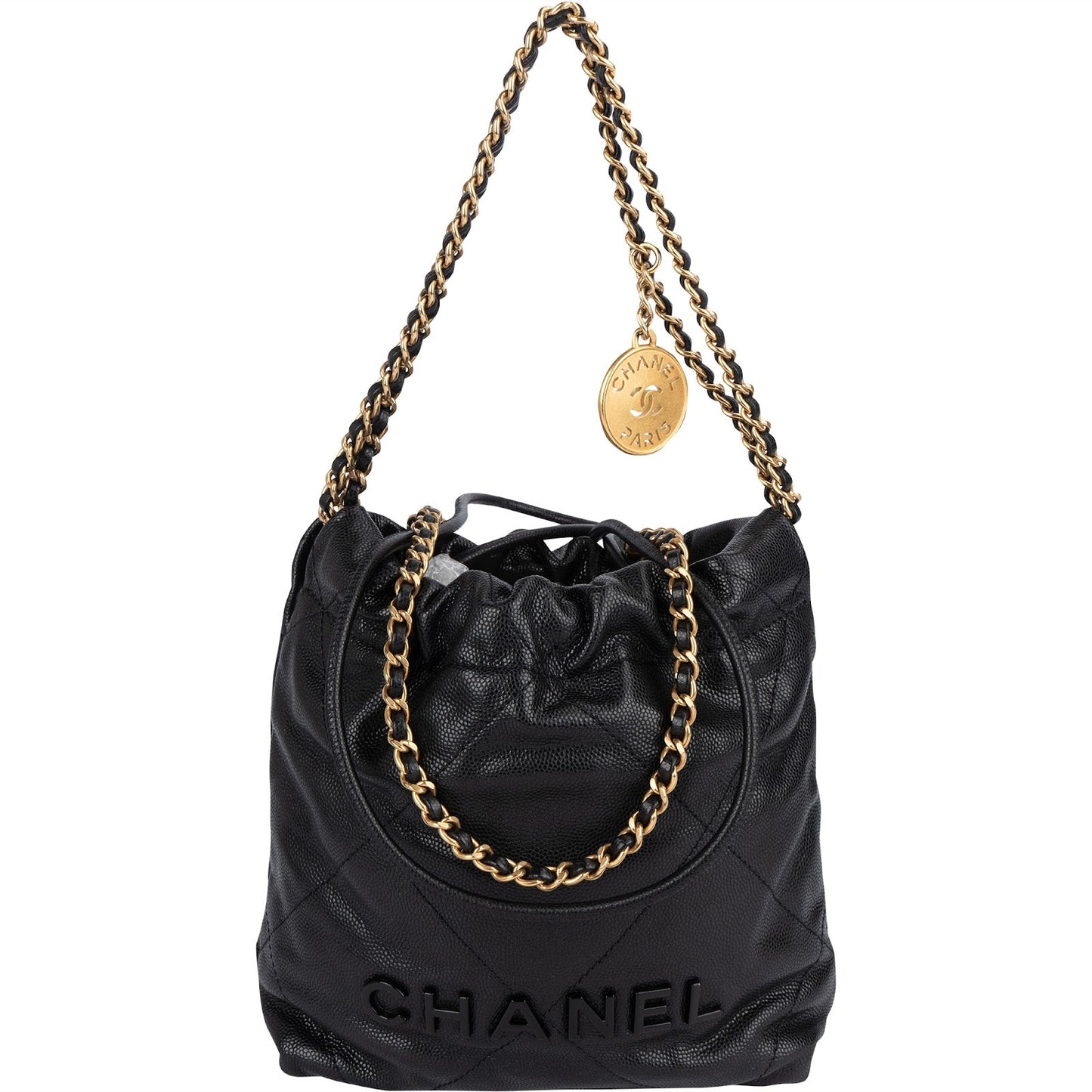 Chanel 22 Stitching Caviar Leather Small Drawstring Crossbody Bag