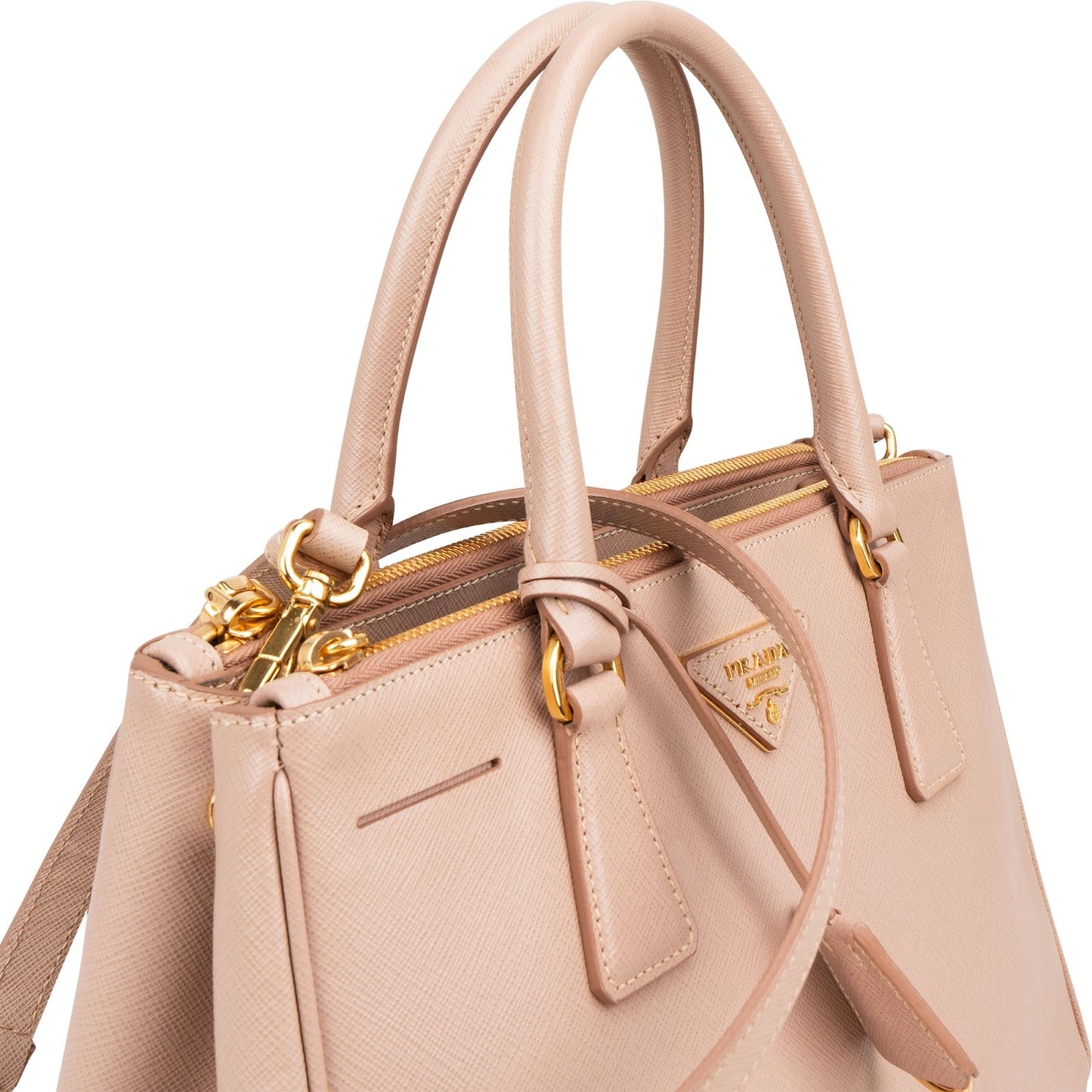 Prada Pink Saffiano Leather Galleria Handbag