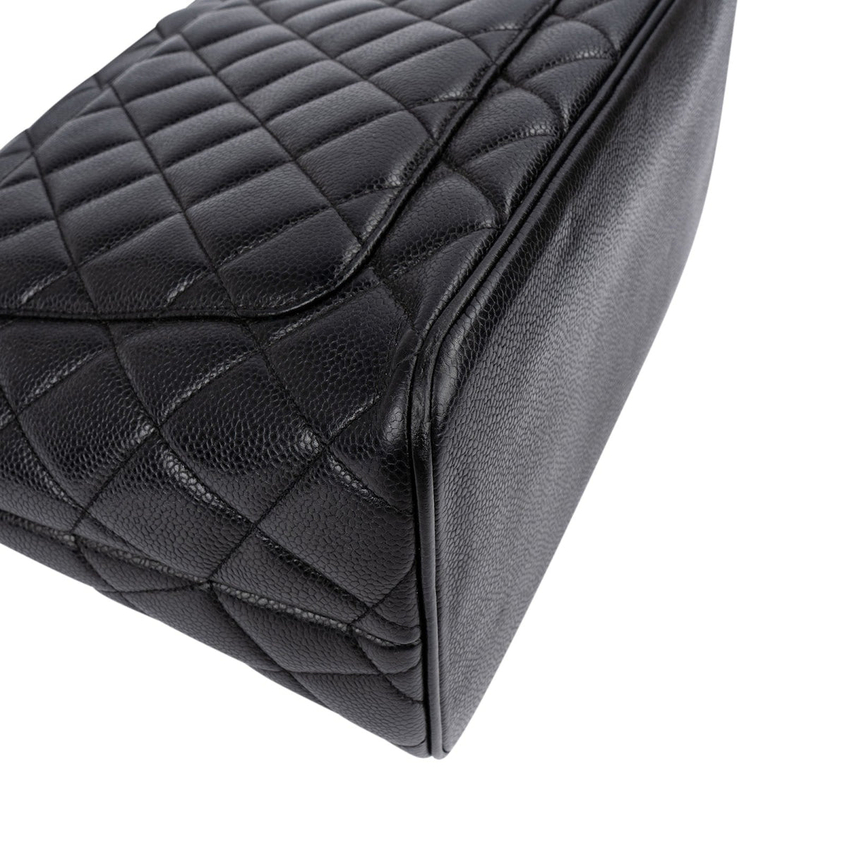 Chanel Quilted Caviar Leather Medallion CC Tote Handbag