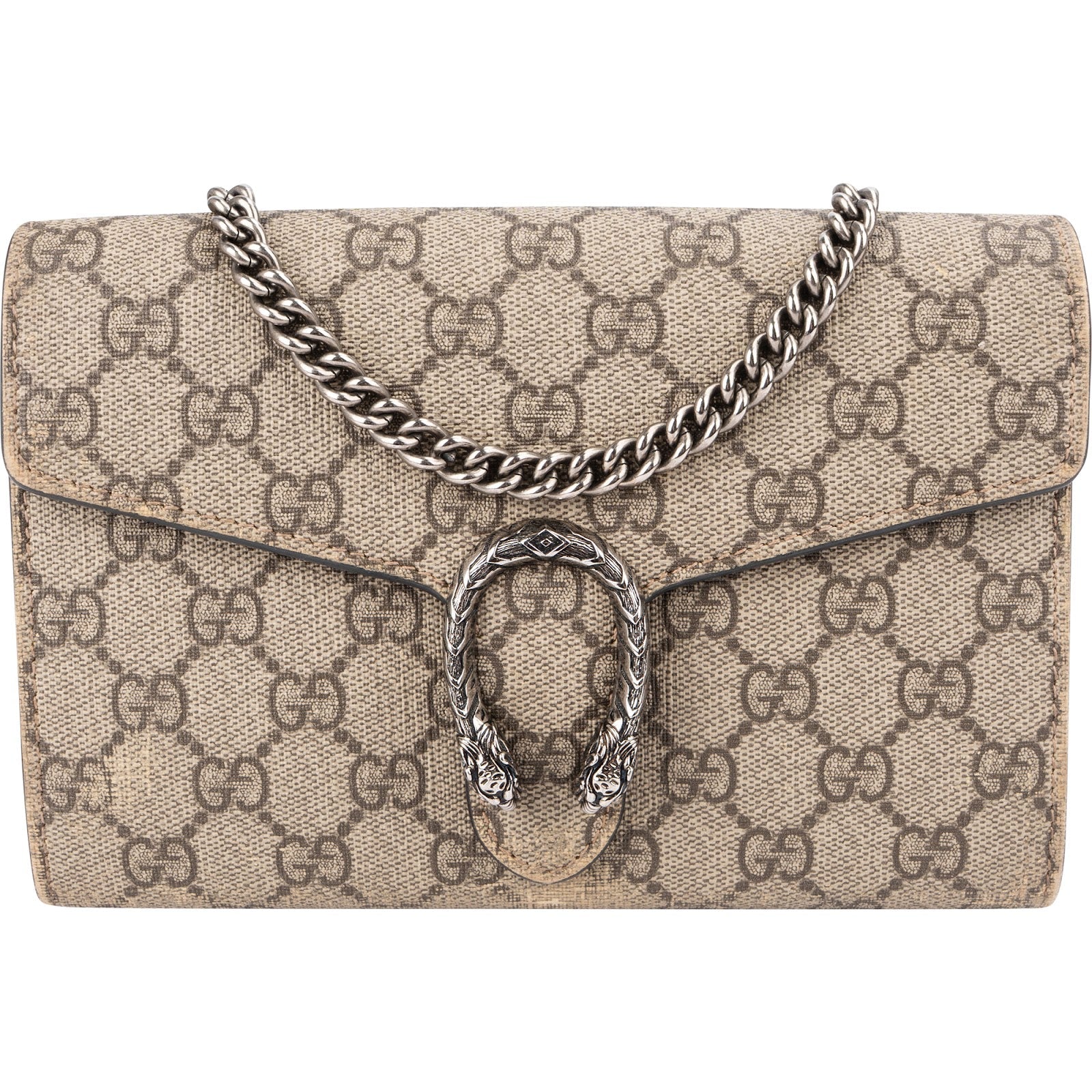Gucci Monogram GG Supreme Canvas Dionysus Wallet On Chain Crossbody Bag