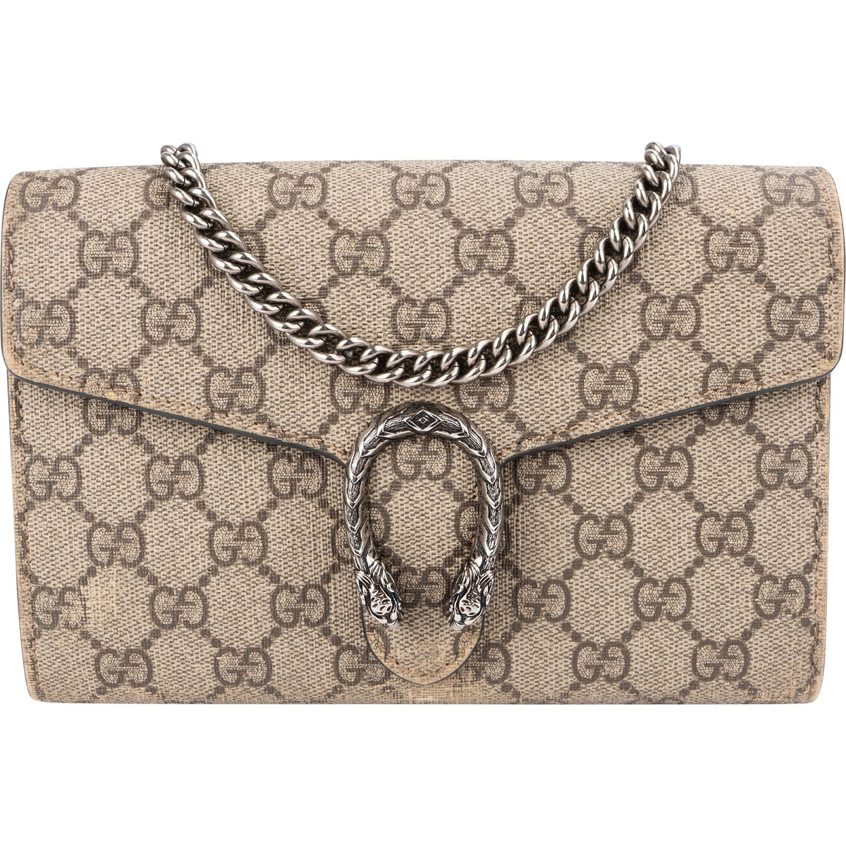 Gucci Monogram GG Supreme Canvas Dionysus Wallet On Chain Crossbody Bag