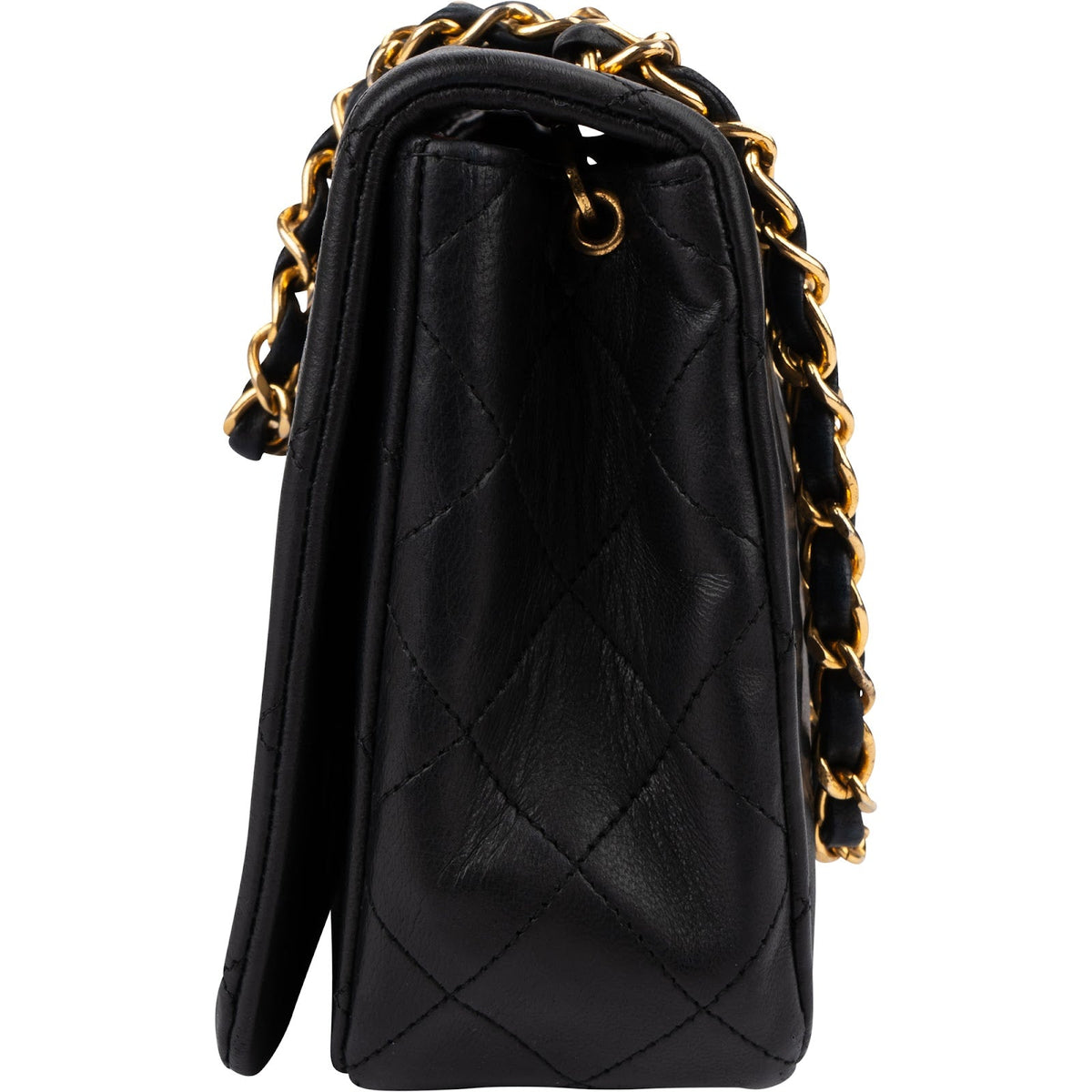 Chanel Quilted Lambskin 24K Gold Single Flap Crossbody Bag