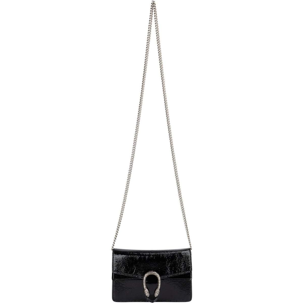 Gucci Wrinkled Patent Leather Dionysus Super Mini Crossbody Bag