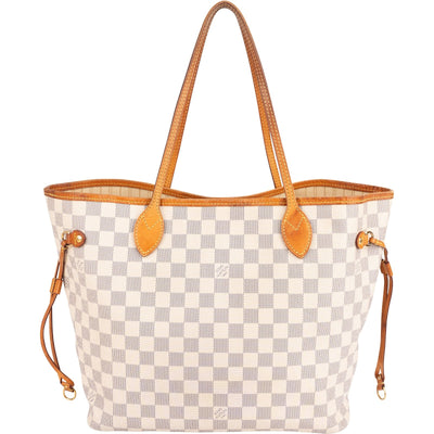 Louis Vuitton Monogram Damier Azur Canvas Neverfull MM Shoulder Bag