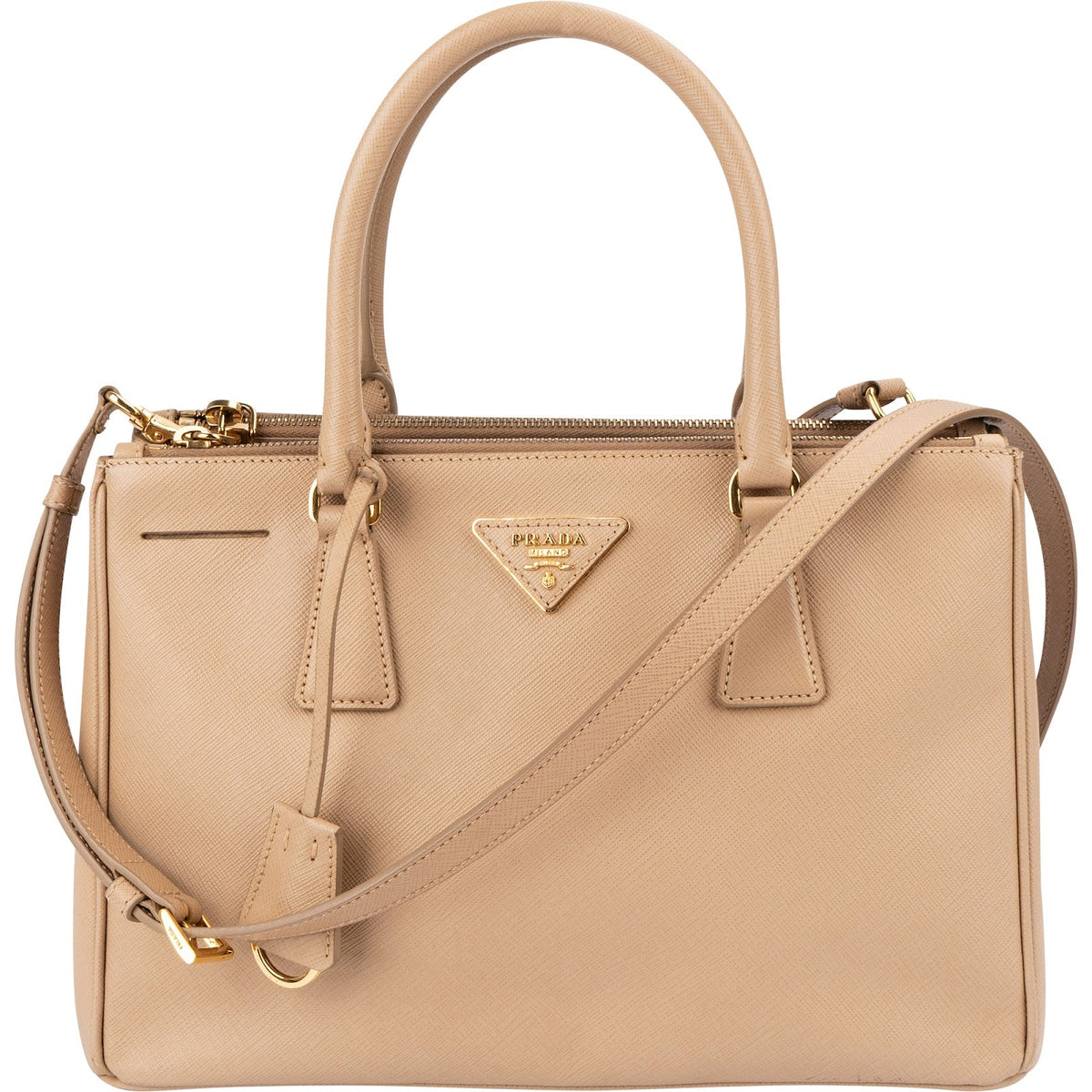Prada Beige Saffiano Leather Galleria Handbag