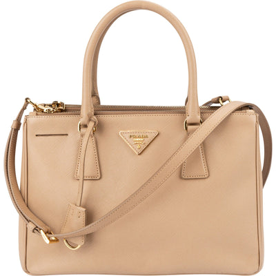 Prada Beige Saffiano Leather Galleria Handbag