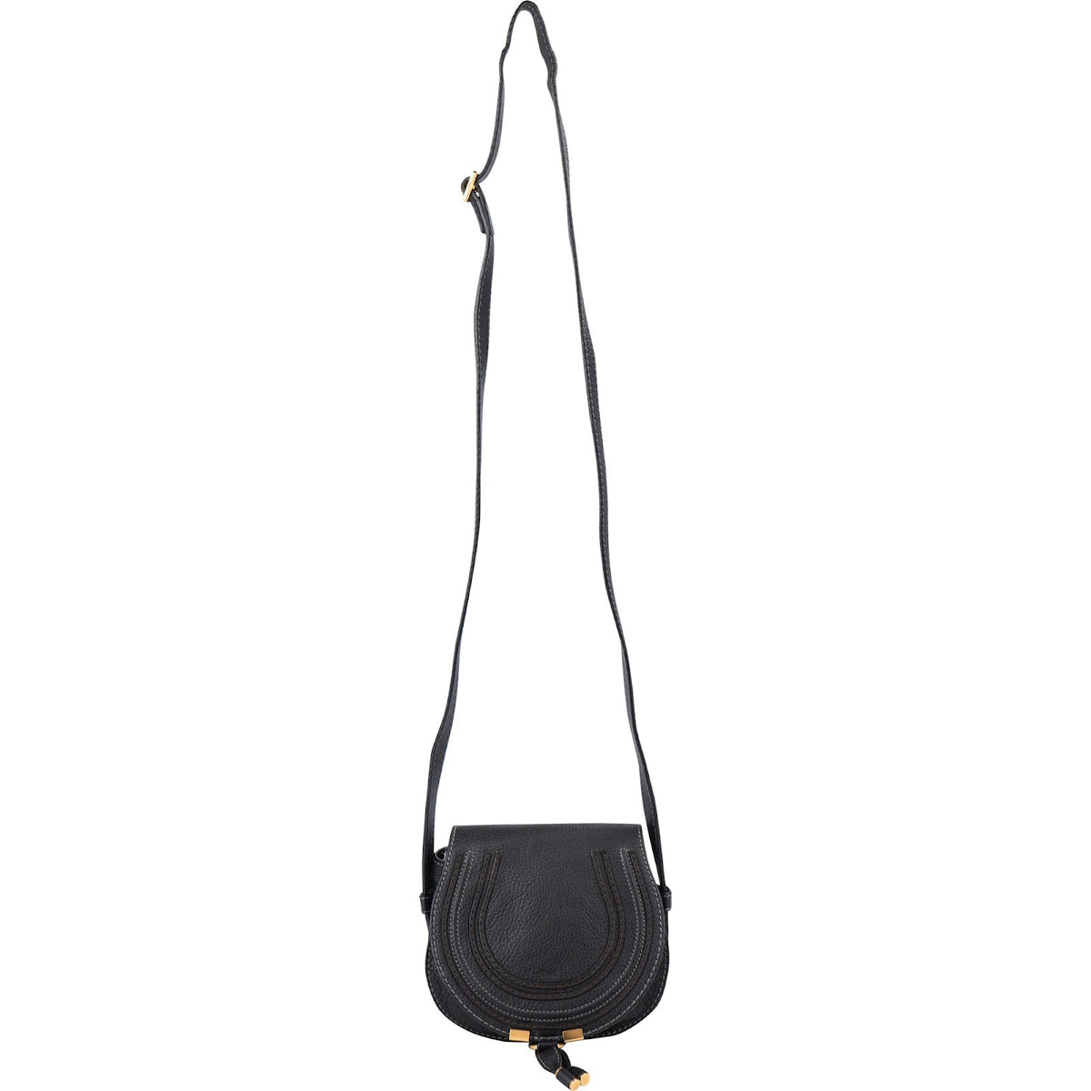 Chloé Grained Calfskin Small Marcie Saddle Crossbody Bag