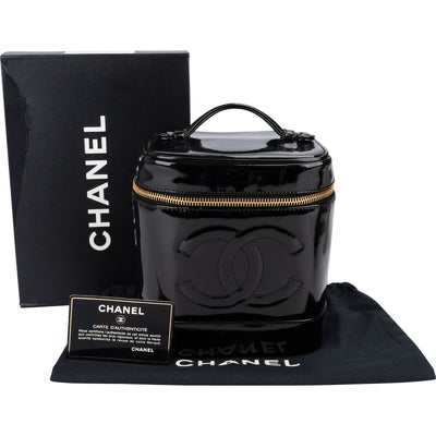 Chanel Patent Leather CC Vanity Case Handbag