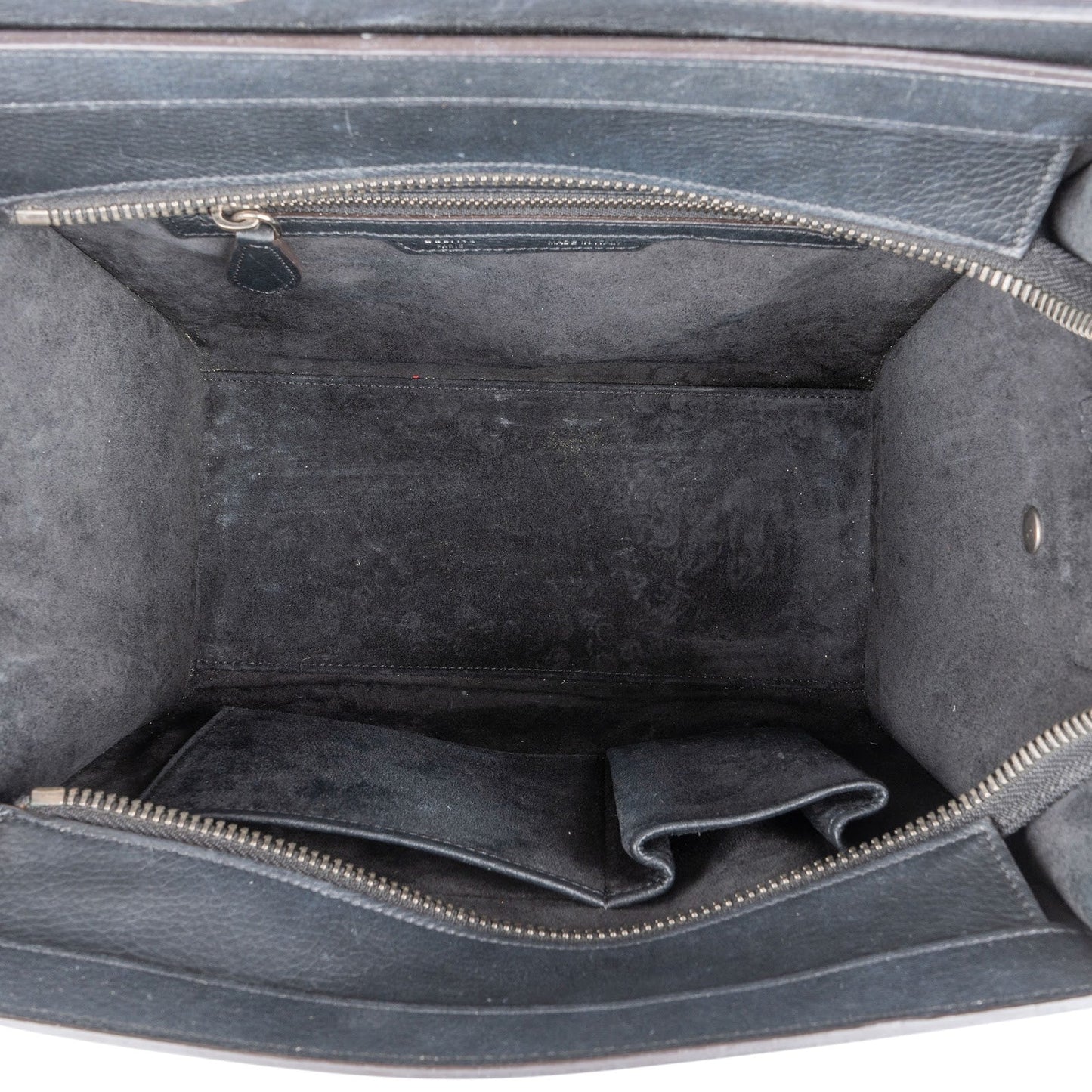 Céline Black Grained Leather Luggage Handbag