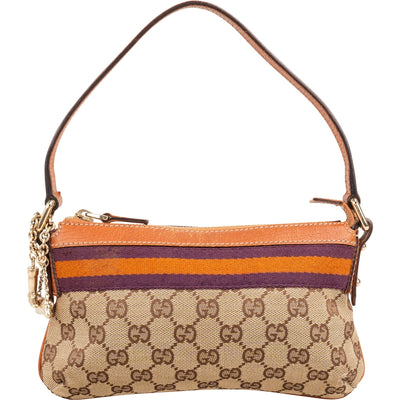 Gucci Monogram GG Canvas Striped Pochette Accessoires Handbag
