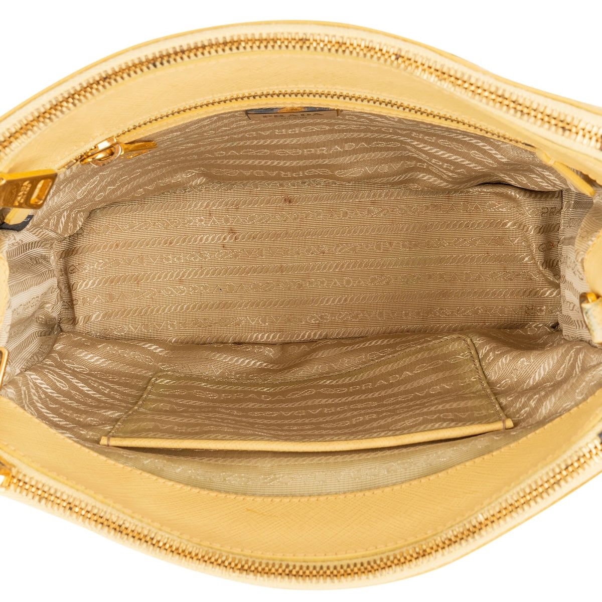 Prada Yellow Saffiano Leather Small Galleria Handbag