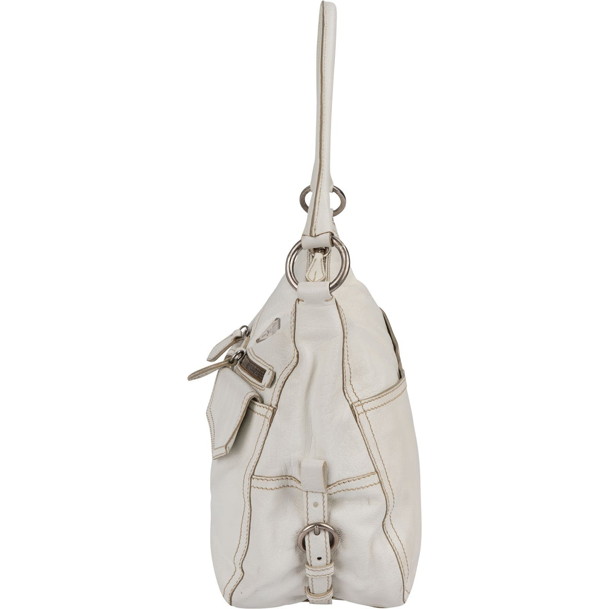 Prada Leather Double Pocket Triangle Shoulder Bag
