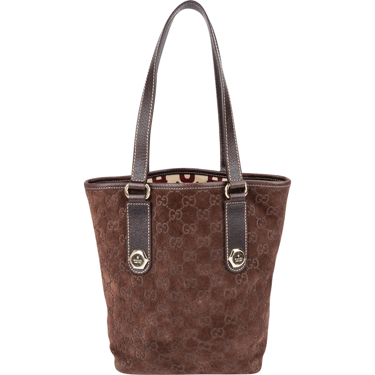 Gucci Tote aus geprägtem GG Wildleder – Vorderansicht