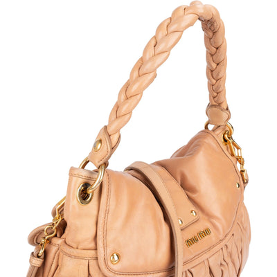 Miu Miu Matelassé Leather City Hobo Shoulder Bag