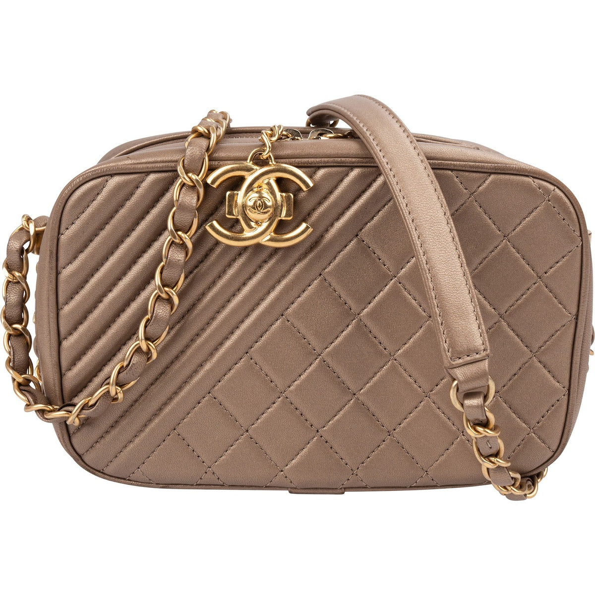 Chanel Quilted Leather Camera Case Boy Crossbody Bag