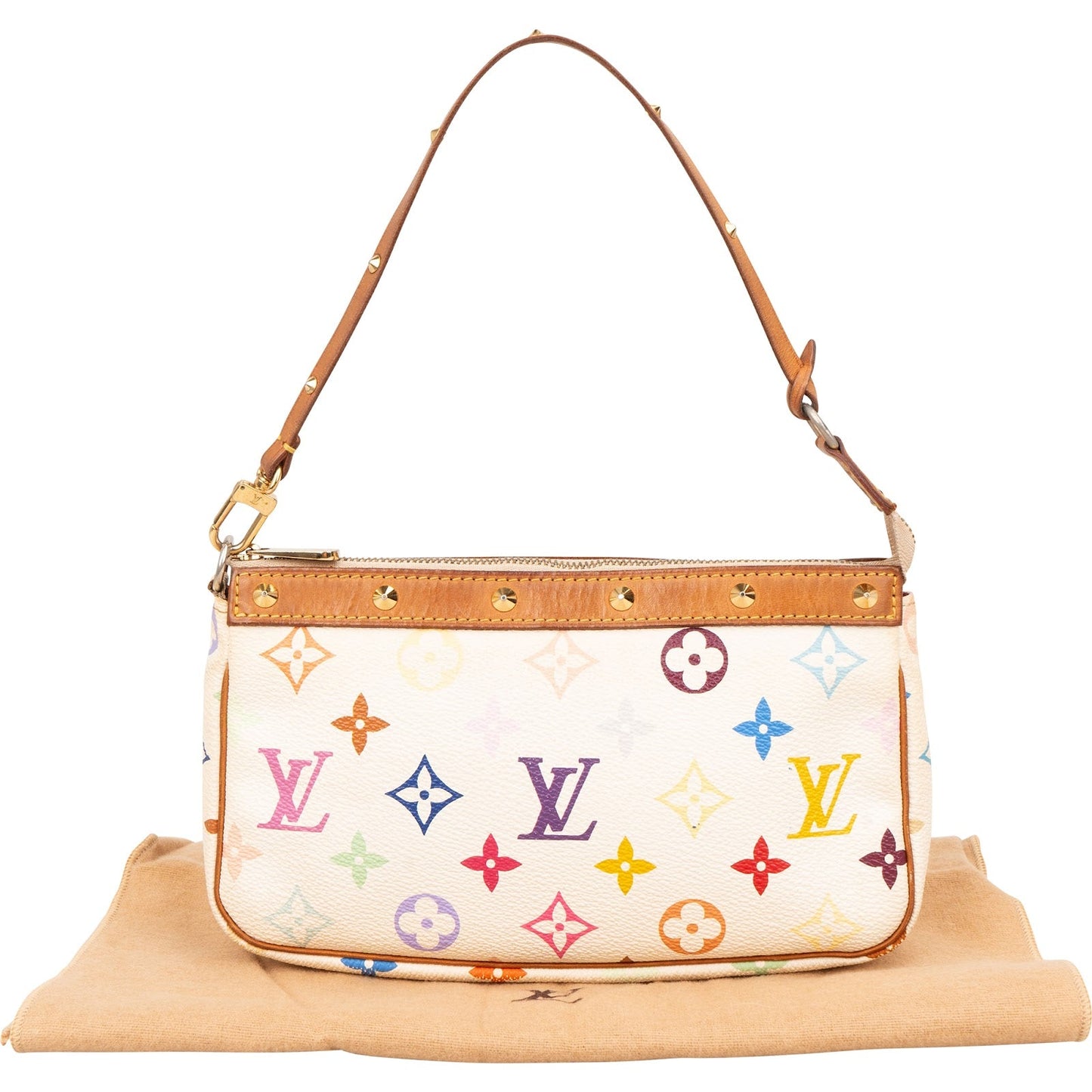 Louis Vuitton Monogram Canvas Murakami Multicolor Studded Pochette Accessoires Handbag