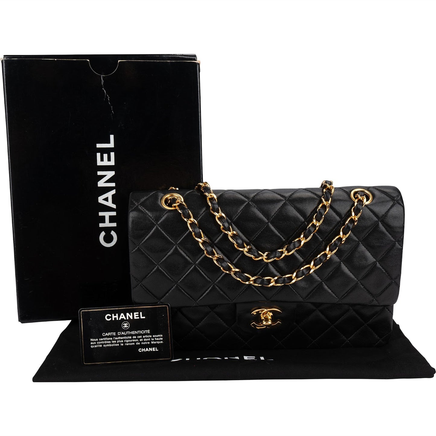 Chanel Quilted Lambskin 24K Medium Double Flap Shoulder Bag
