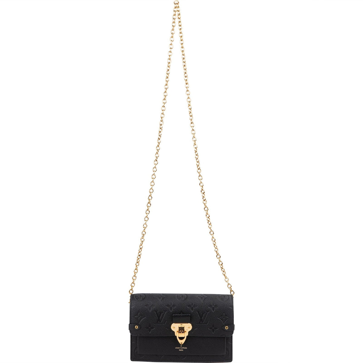 Louis Vuitton Noir Leather Empreinte Monogram Vavin Chain Crossbody Bag