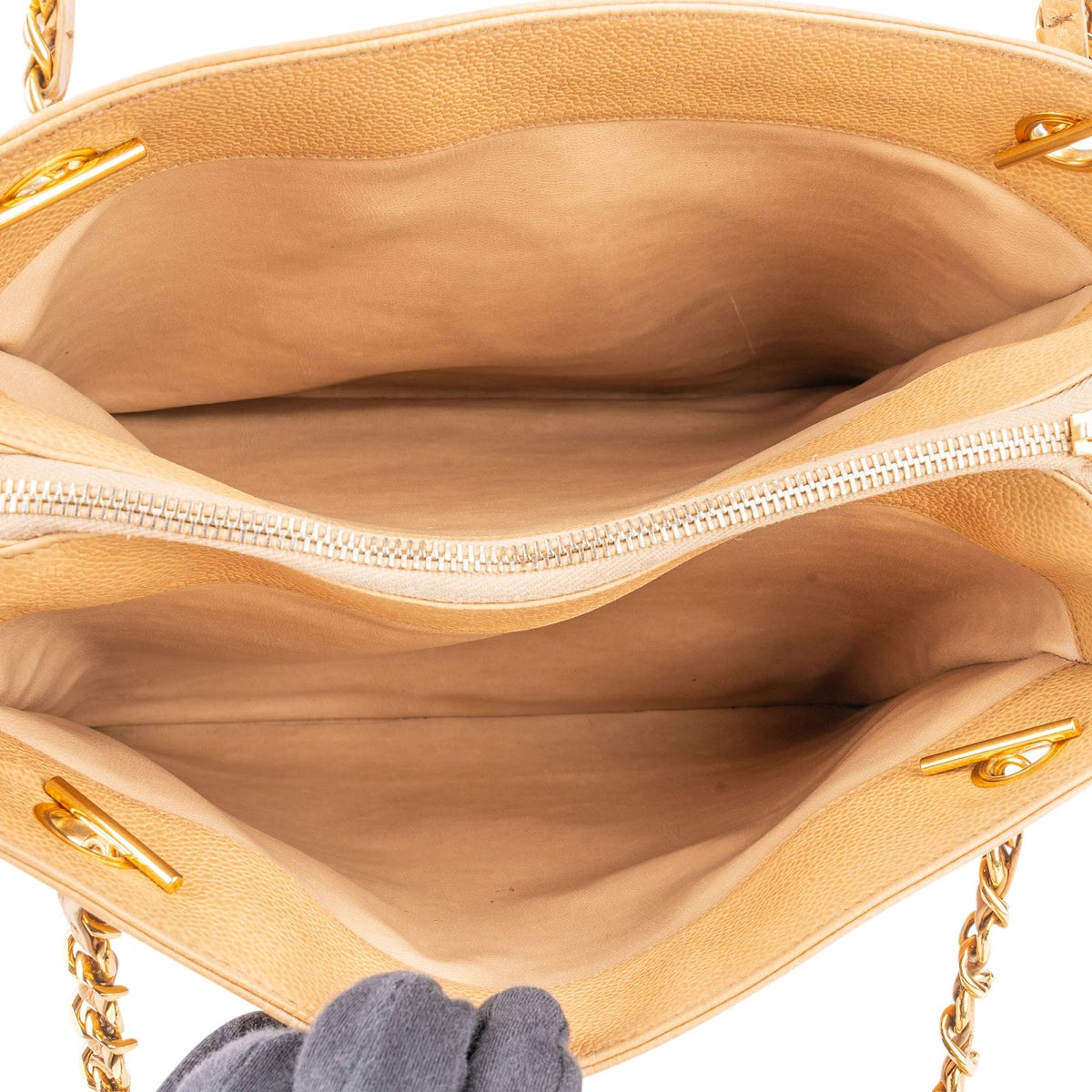 Chanel Caviar Leather CC Tote Shoulder Bag