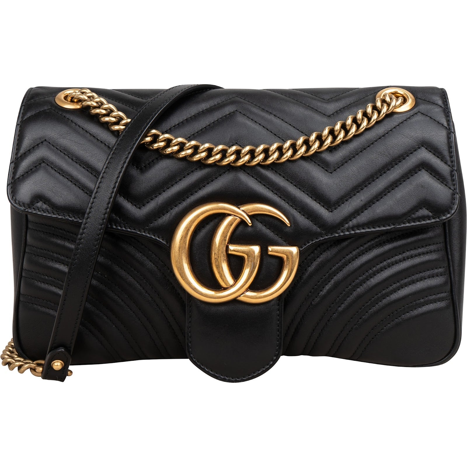 Gucci Matelassé Leather GG Large Marmont Shoulder Crossbody Bag