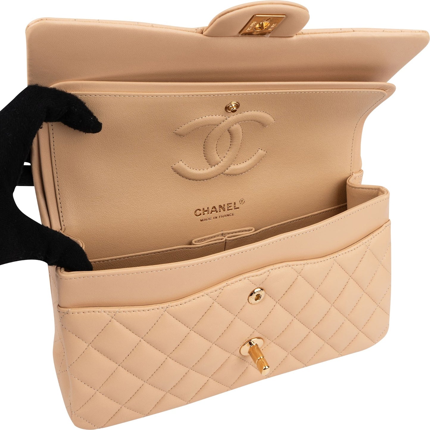 Chanel Quilted Lambskin Medium Double Flap Shoulder Bag