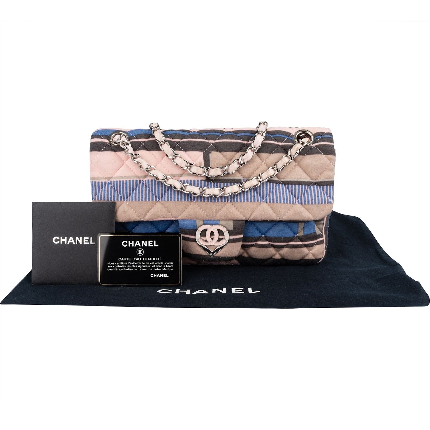 Chanel Quilted Cotton Single Flap Shoulder Bag