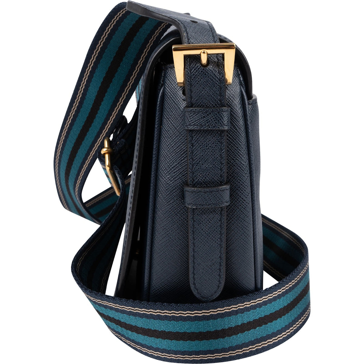 Prada Blue Saffiano Leather Shoulder Crossbody Bag