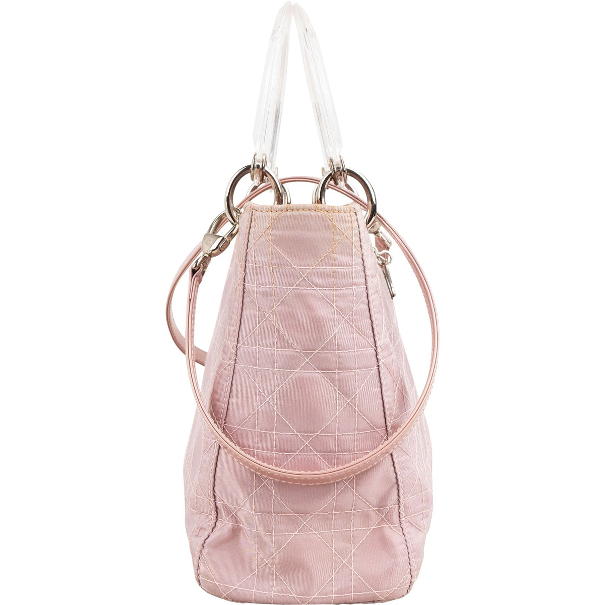 Christian Dior Nylon Cannage Transparent  Lady Dior Handbag