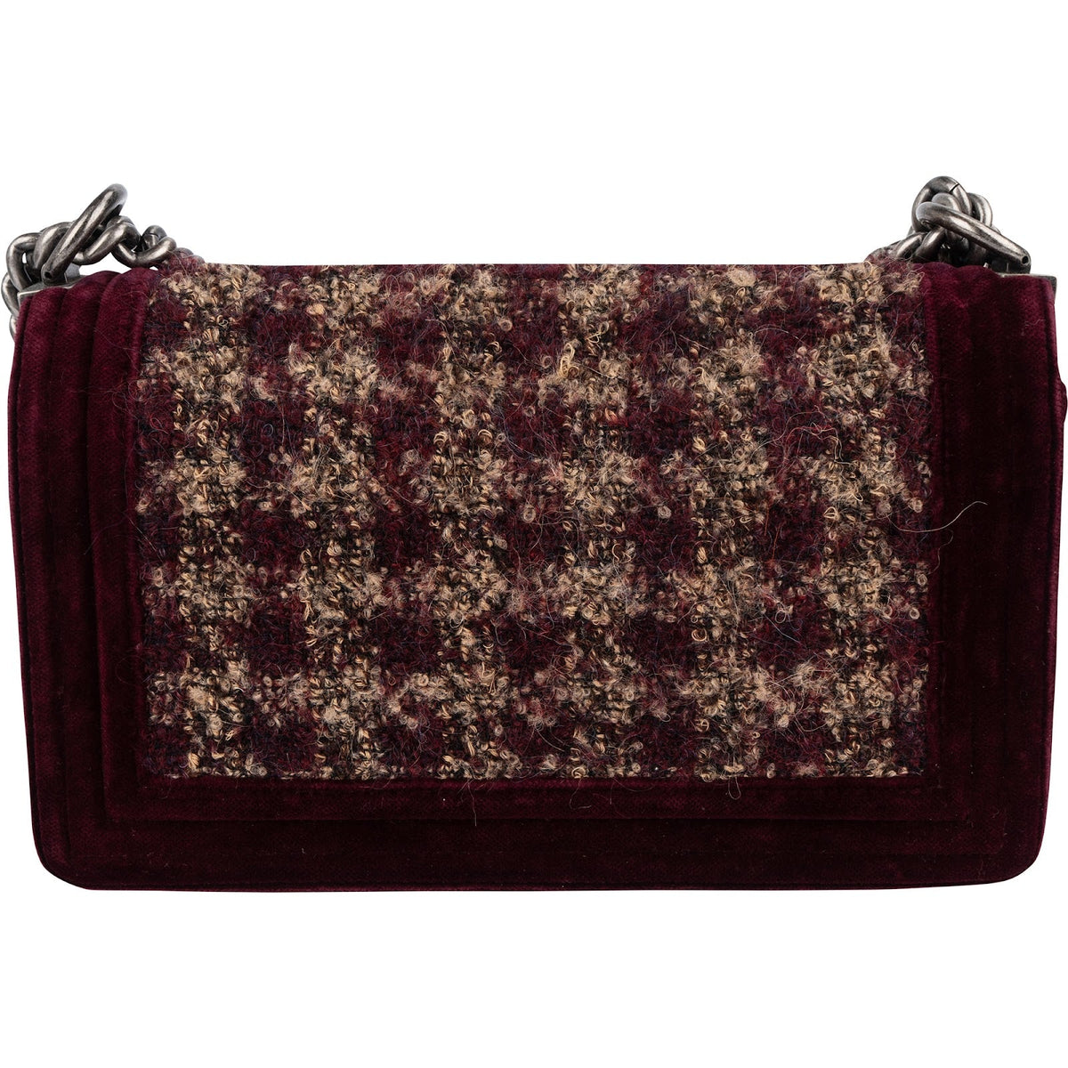 Chanel Velvet & Boucle Tweed Medium Boy Crossbody Bag