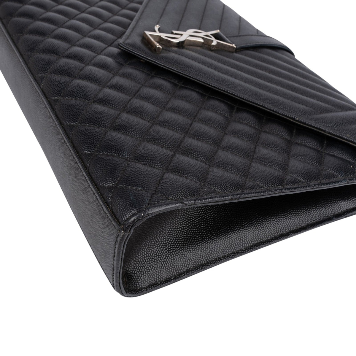 Saint Laurent Quilted Grained Leather Large Envelope Crossbody Bag