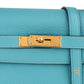 Hermès Taurillon Clemence Leather Gold Kelly 32 Handbag Blue Saint-Cyr