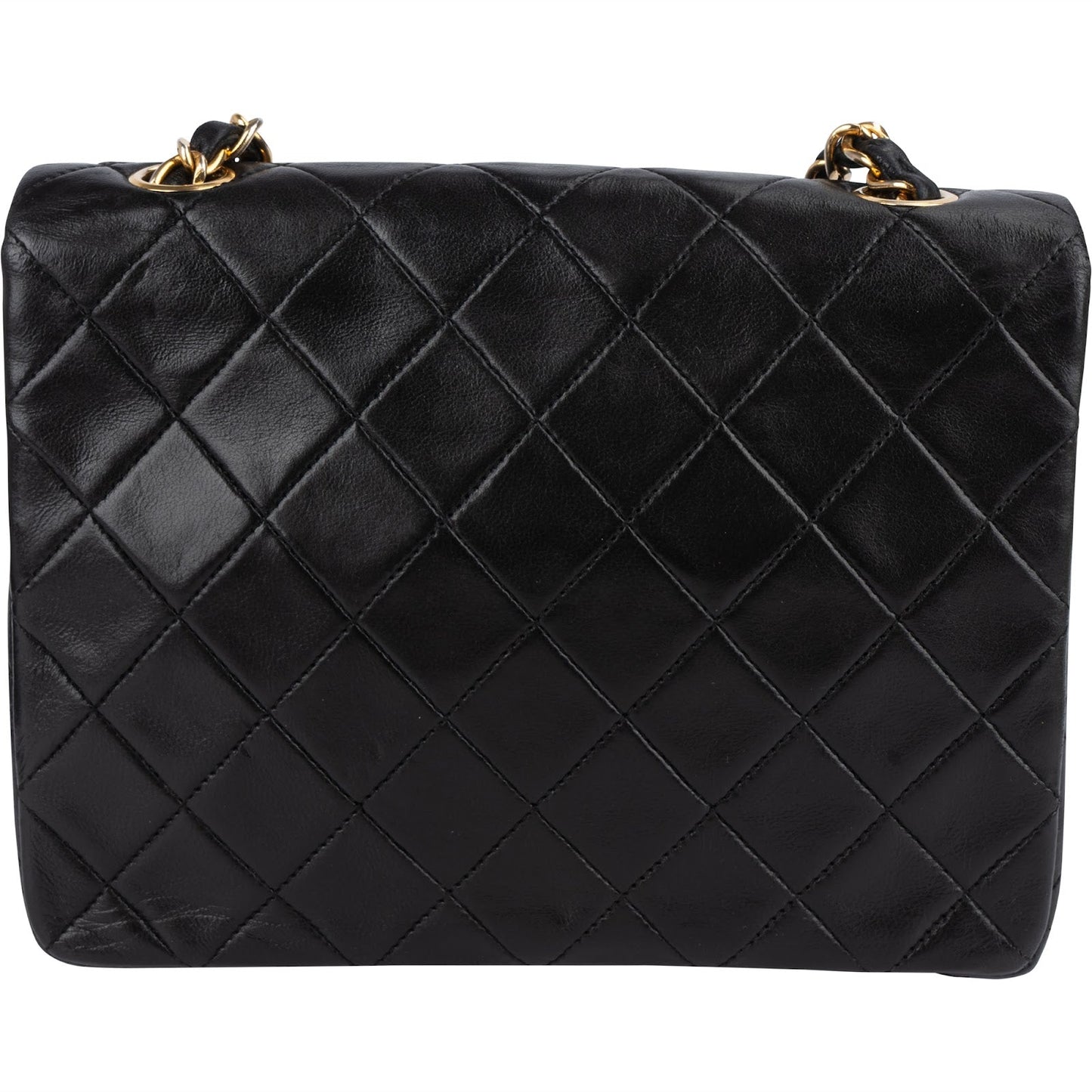 Chanel Quilted Lambskin 24K Gold Single Flap Crossbody Bag