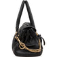 Prada Black Leather Cervo Lux Dragon Satchel Handbag