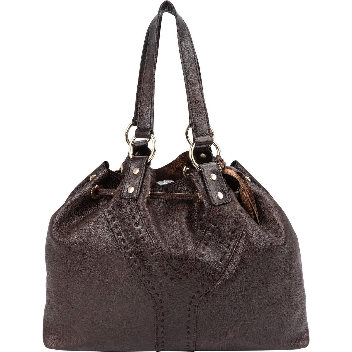Yves Saint Laurent Leather Y-Mail Drawstring Tote Shoulder Bag