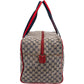 Gucci Monogram GG Plus Canvas Web Stripe Boston 40 Handbag