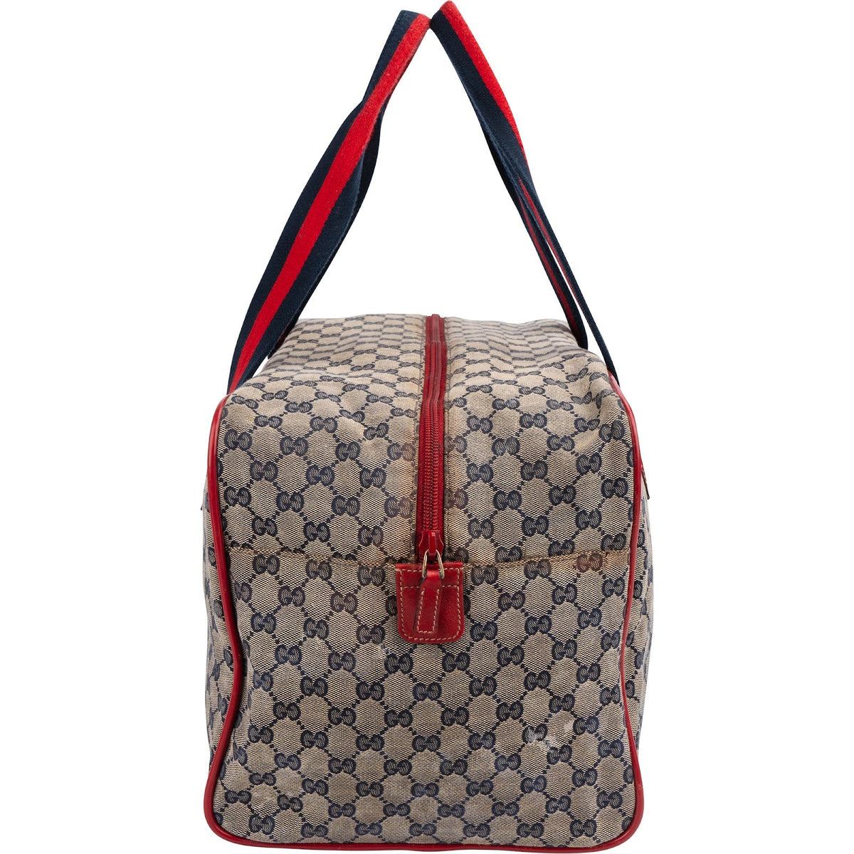 Gucci Monogram GG Plus Canvas Web Stripe Boston 40 Handbag