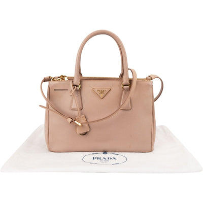 Prada Pink Saffiano Leather Galleria Handbag
