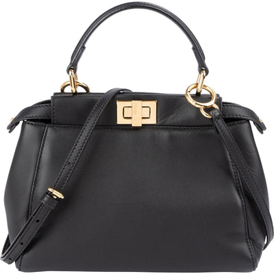 Fendi Peekaboo Small Handtasche in Schwarz