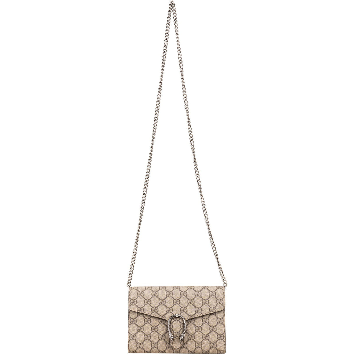 Gucci Monogram GG Supreme Canvas Dionysus Wallet On Chain Crossbody Bag