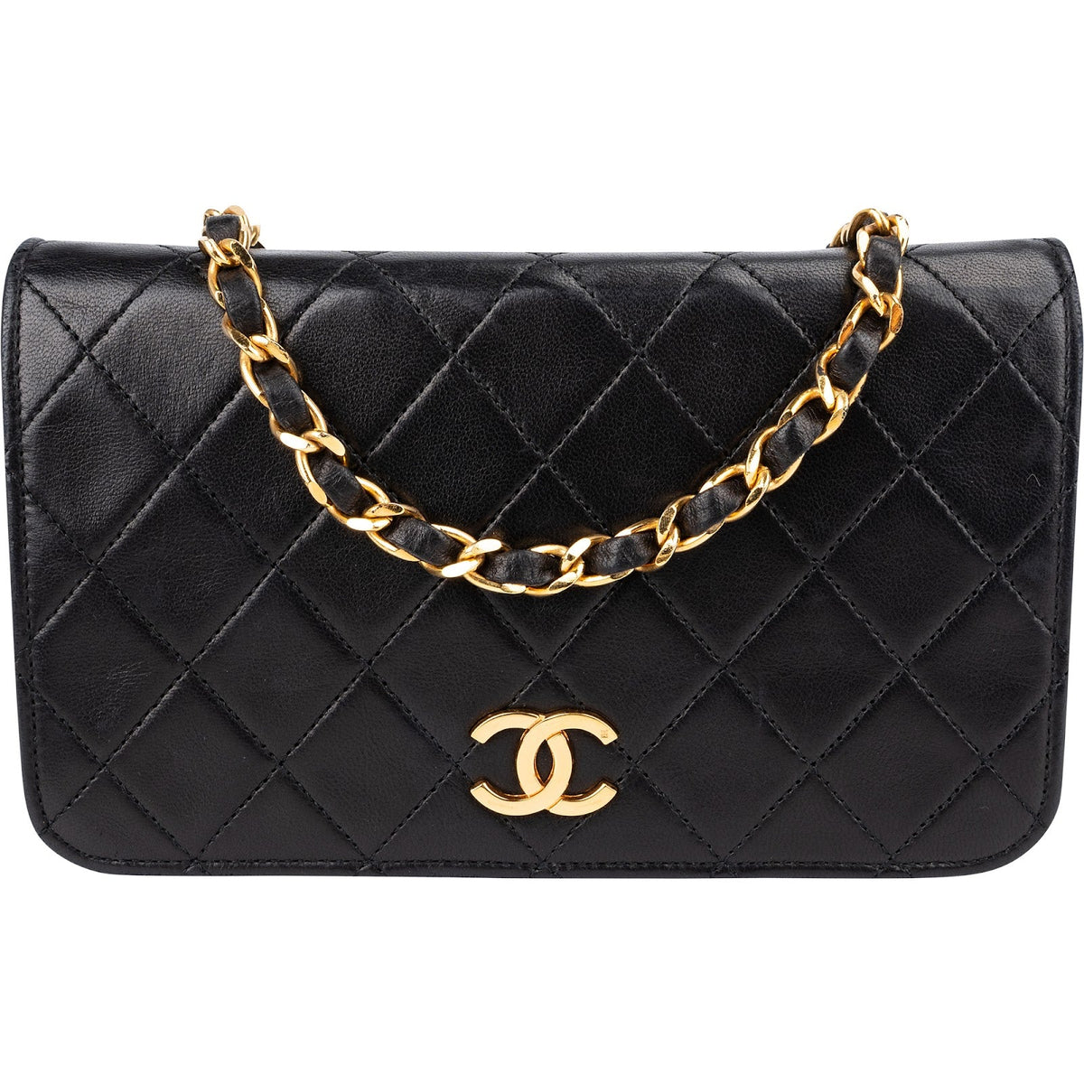 Chanel Quilted Lambskin 24K Gold Single Flap Shoulder Bag
