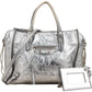 Balenciaga Metallic Crinkled Leather Small City Crossbody Handbag