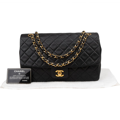 Chanel Quilted Lambskin 24K Gold Single Flap Shoulder Bag