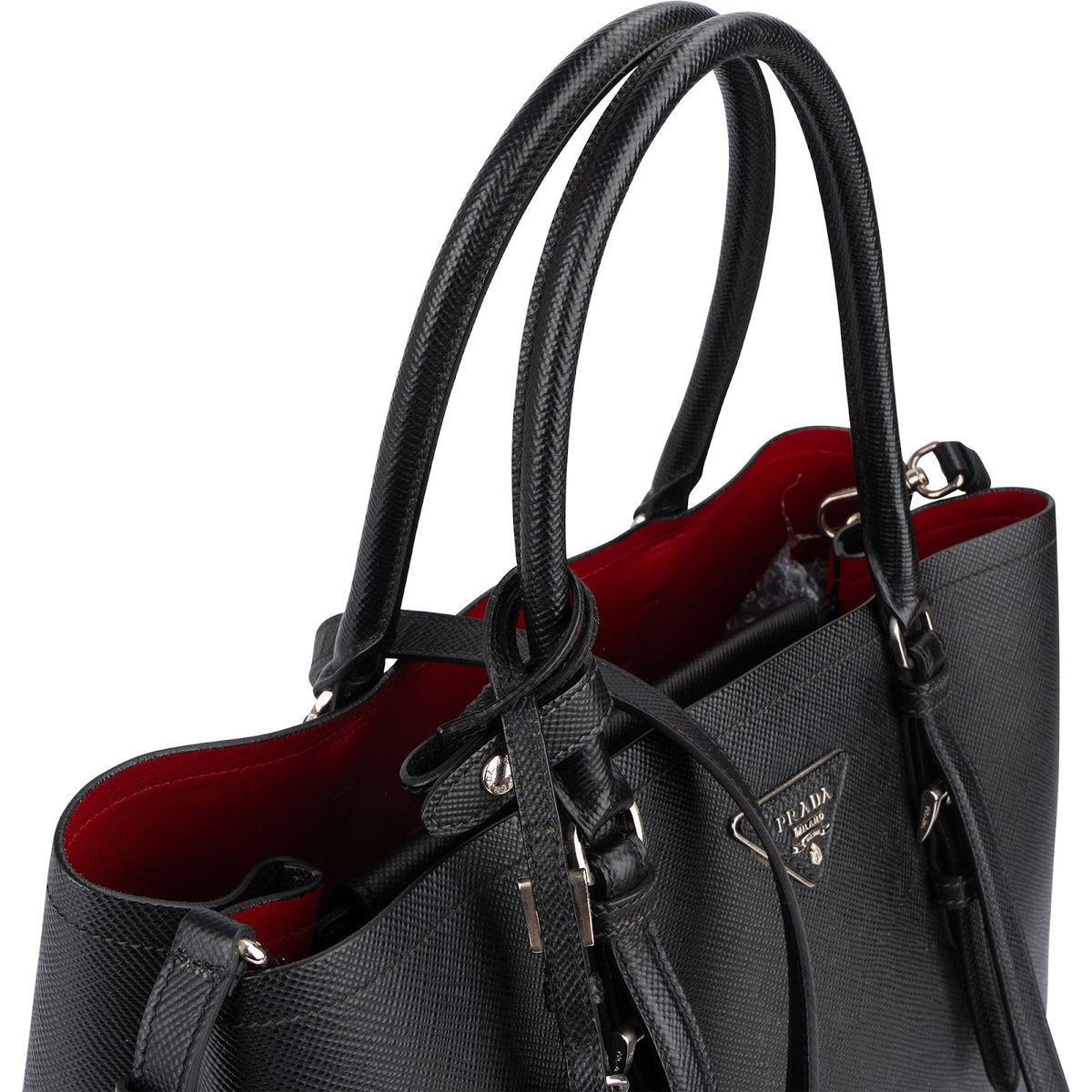 Prada Saffiano Leather Cuir Double Tote Handbag