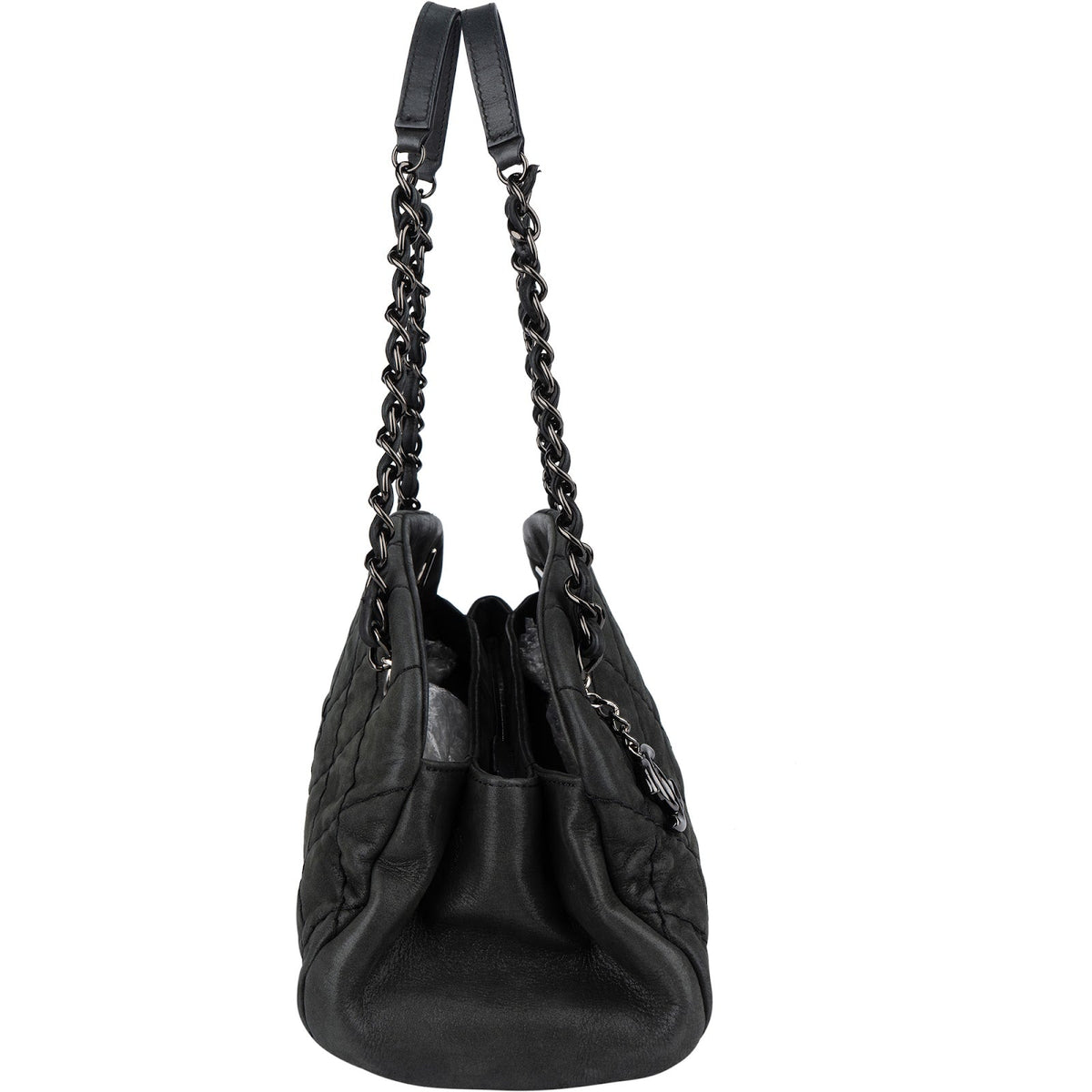 Chanel Quilted Iridescent Calfskin Just Mademoiselle Bowling CC Shoulder Bag