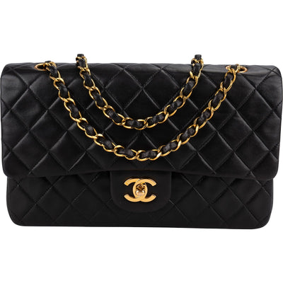 Chanel Quilted Lambskin 24K Gold Medium Double Flap Shoulder Bag