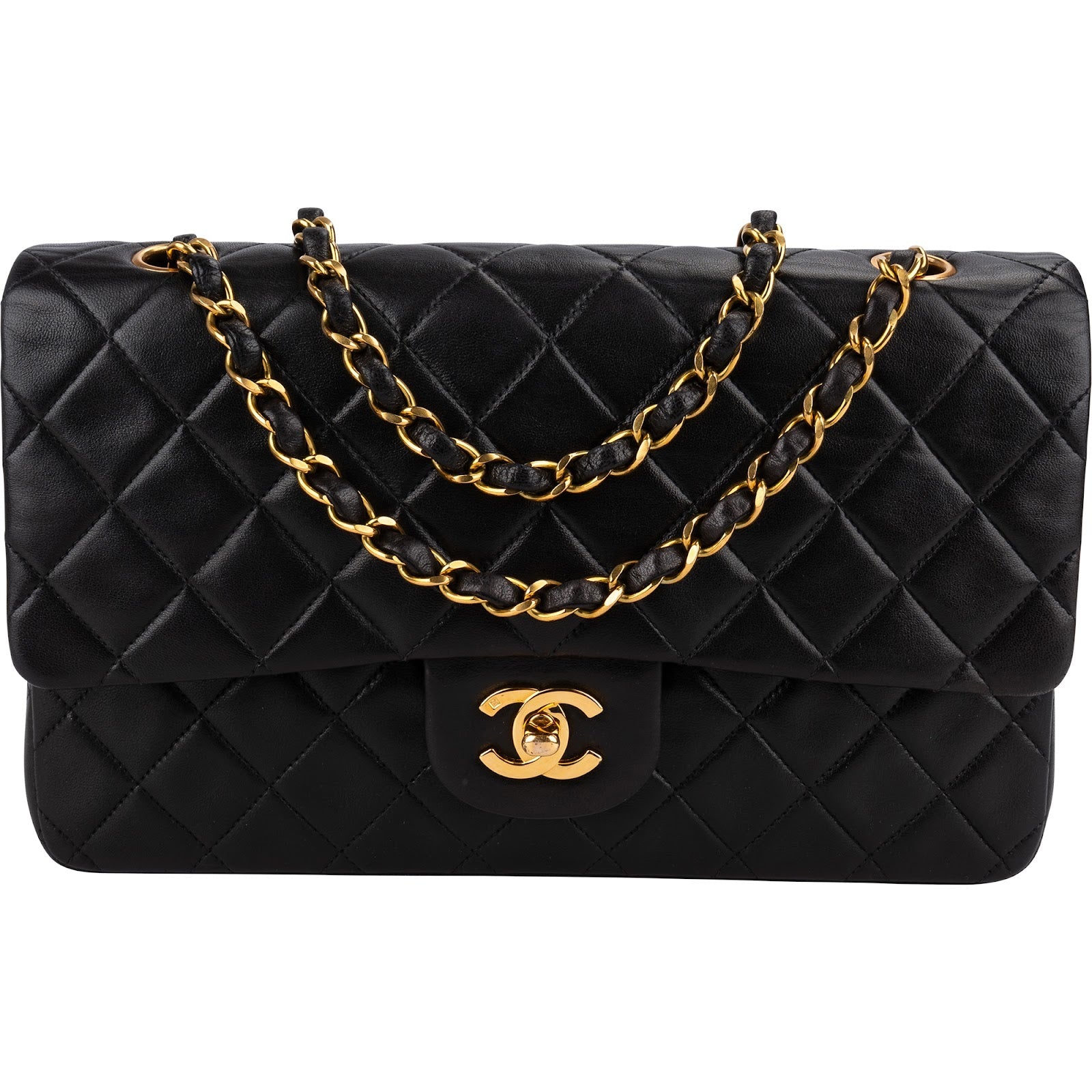 Chanel Quilted Lambskin 24K Gold Medium Double Flap Shoulder Bag