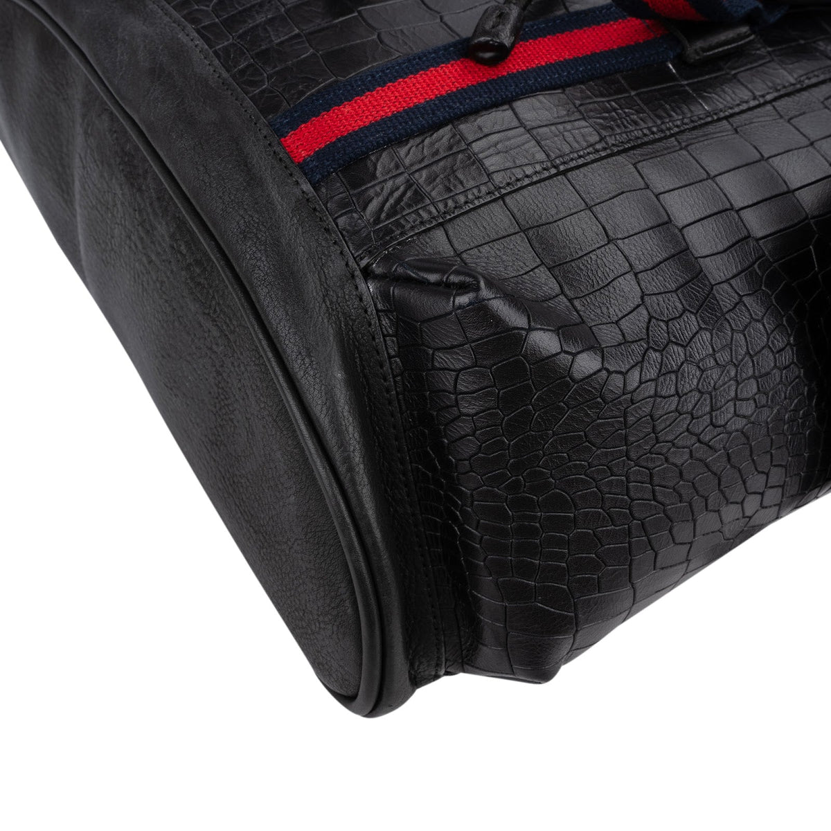 Gucci Web Backpack aus Leder in Krokooptik – Ansicht 7