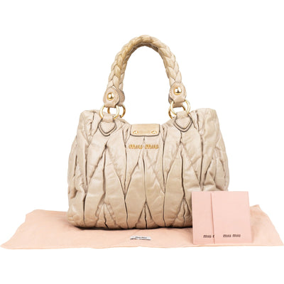 Miu Miu Matelassé Nappa Leather City Handbag