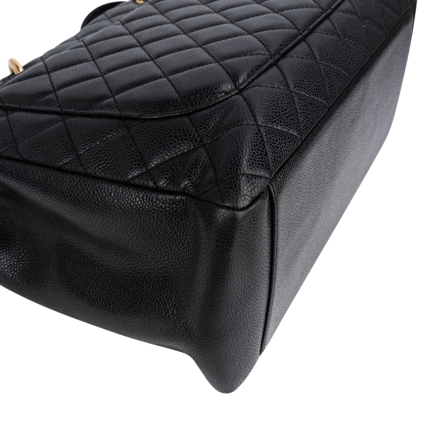 Chanel Quilted Caviar Leather Grand Shopping Tote Shoulder Bag